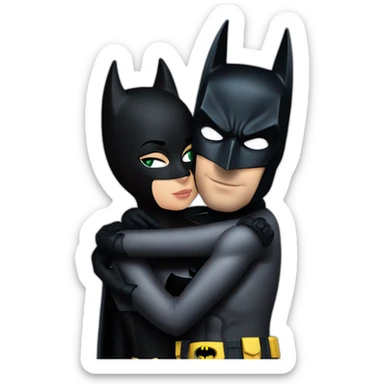 Batman hugs catwoman sticker