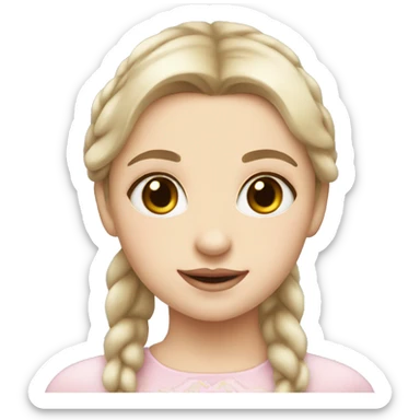 slavic girl with little smile, white skin and light PINK lips sticker