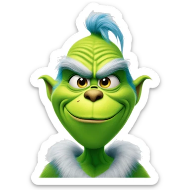 The grinch but blue smirking sticker
