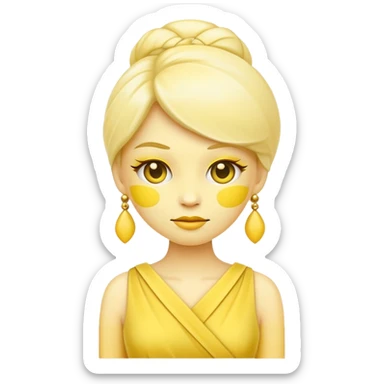 fashionable outfit, yellow face emoji wearing a stylish dress sticker