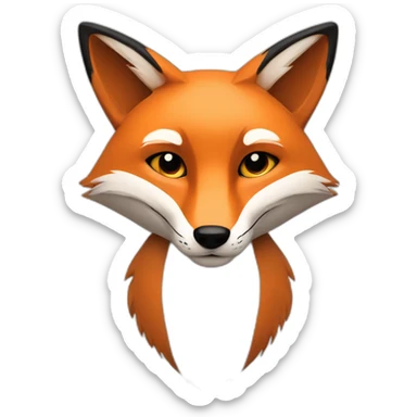 minimalistic fox without detailing on parts of the body sticker