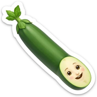 zucchini with a face doing an upside down cartwheel sticker