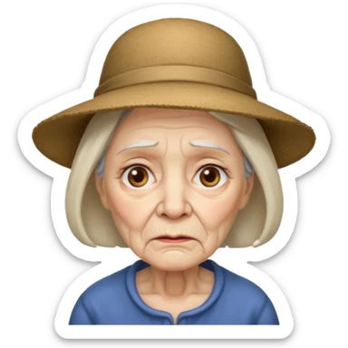 sad old women with hats with bearded sticker