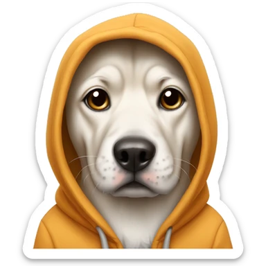 dog wearing hoodie sticker