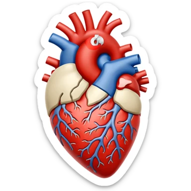 Anatomical heart with bands white  sticker