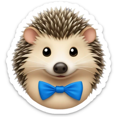 hedgehog wearing a blue bow tie  sticker