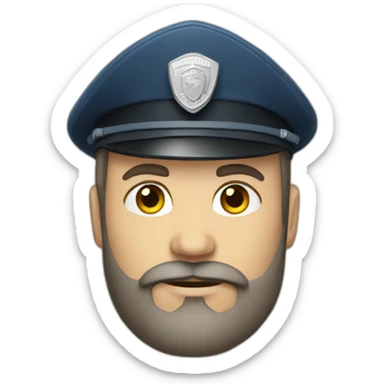 Ukrainian policeman with a medium beard sticker