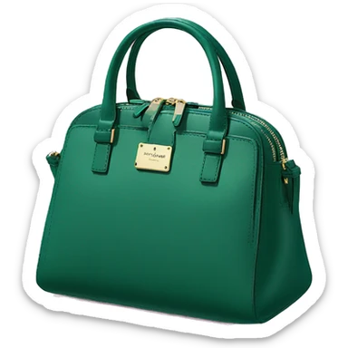 Realistic isolated emerald green kate spade satchel purse.  sticker