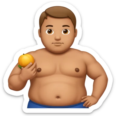 a guy with fat belly but his arms are small sticker