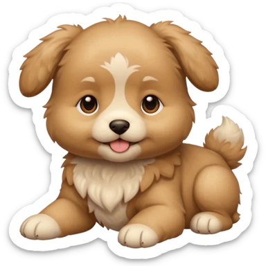generate an ios genmoji of beige puppies sticker