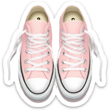 Pale pink converse shoes with white laces  sticker