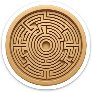 round maze sand color sticker