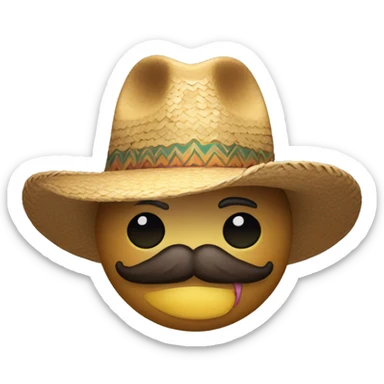 un gusano que tenga bigote y sombrero  sticker