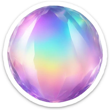 Iridescent pastel Rainbow crystal sphere sticker