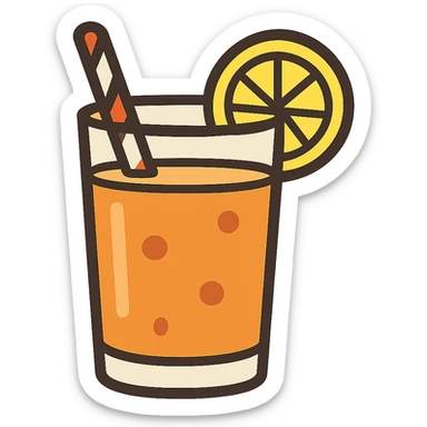 flat toon style drink sticker