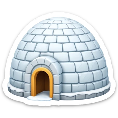 igloo with snow covered the top sticker