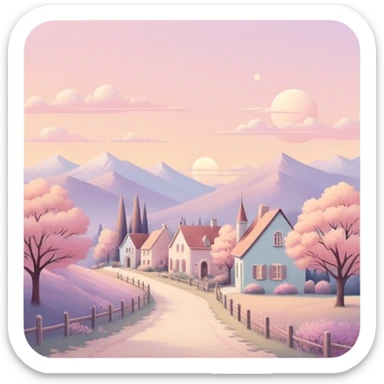 Pastel warm-colored romantic vintage aesthetic scenery scenic sticker
