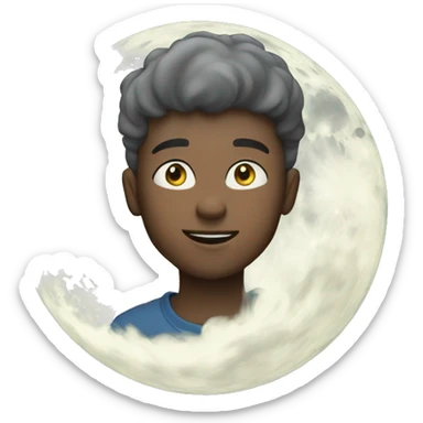 Smoke boy moon  sticker