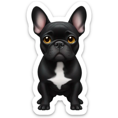 Black French bulldog sticker