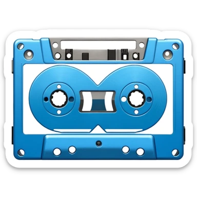 blue heart with a cassette tape sticker