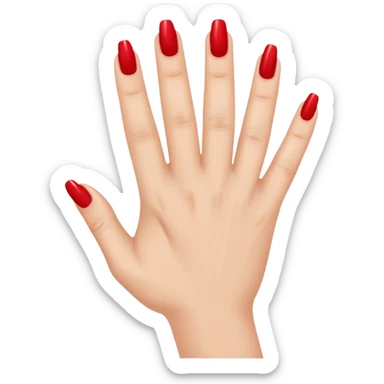 manicure hand with five fingers sticker