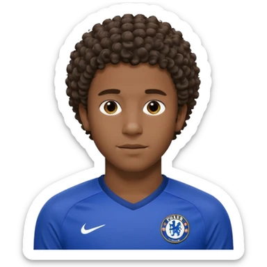 Chelsea player Esteban, with short curly hair and dark skin. sticker