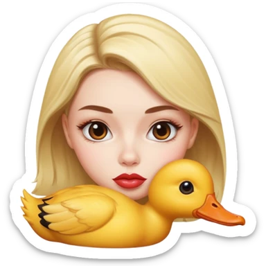 girl with big duck lips sticker