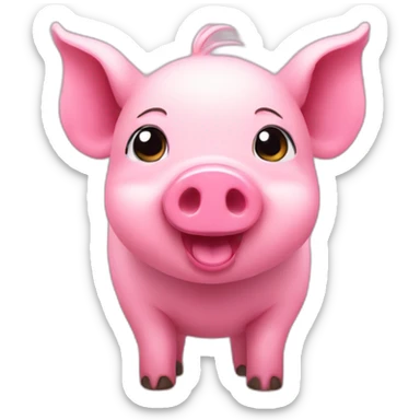 generate cute pink pig sticker
