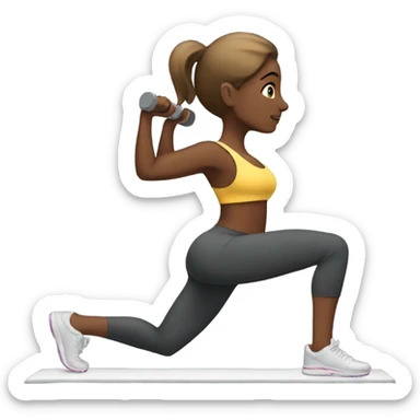 Lady working out sticker