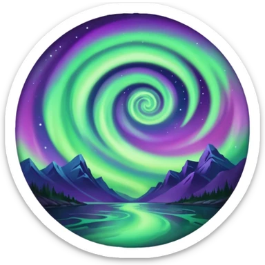 northern lights sticker