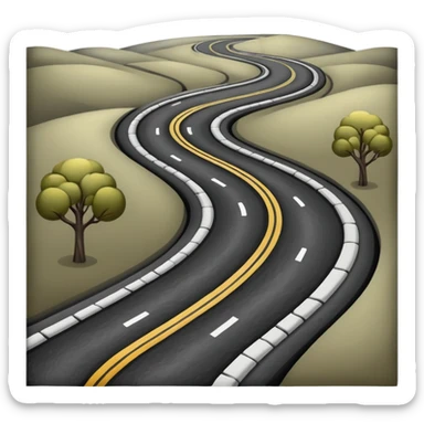 The road winding into the distance
 sticker