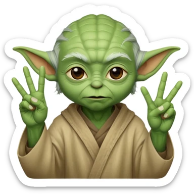 yoda qui fait le signe petit des doigts sticker