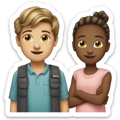 Siblings 1 boy 2 girls sticker