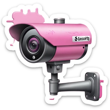 Security Camera pink with graffity sticker