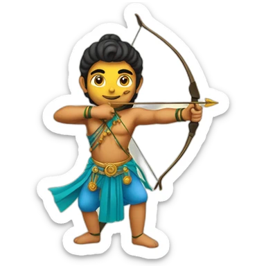 Shree rama chandra with arrow and bow sticker