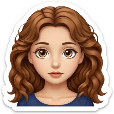 big brown eye long lashes wavy brown hair wheat skin beautiful girl  sticker