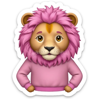 lion wearing pink jumper sticker