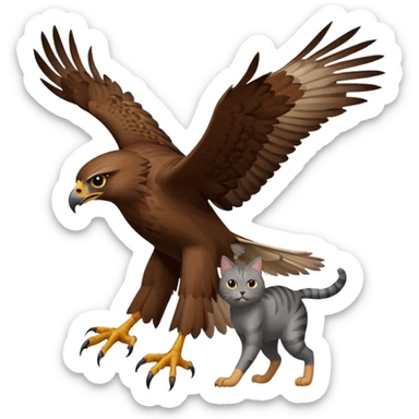 Hawk getting cat sticker