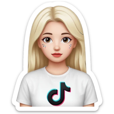 Girl with tiktok logo sticker