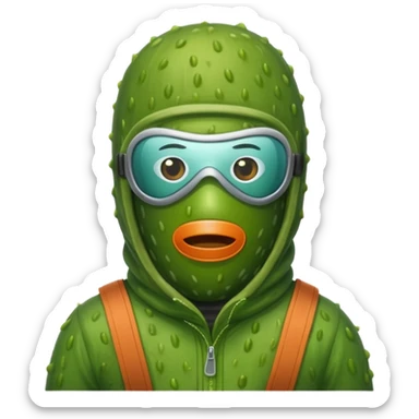 pickle in ski mask sticker