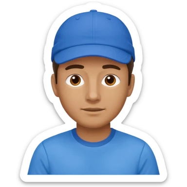 blue tennis hat and blue tshirt man sticker