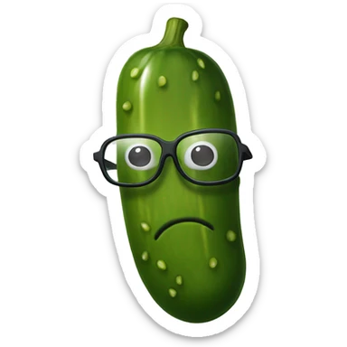 Pickle with glasses sticker