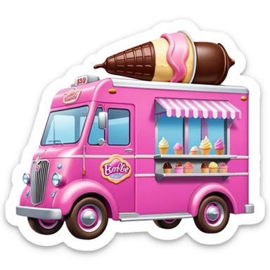 Barbie’s 1937 4wd racing chocolate ice cream dream house food truck  sticker