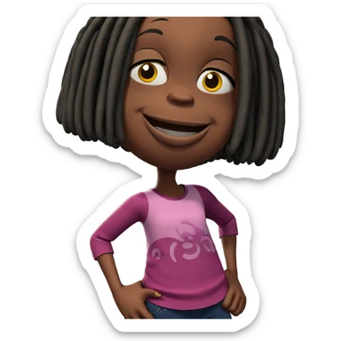 smiling girl with dreadlocks sticker