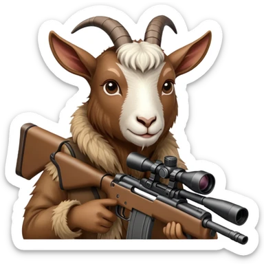Goat using a sniper sticker