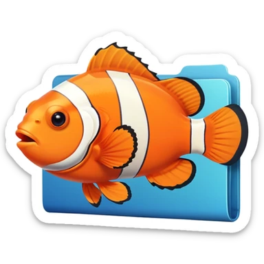folder with clownfish picture  sticker