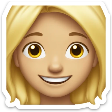 Self care blonde girlie smily face sticker