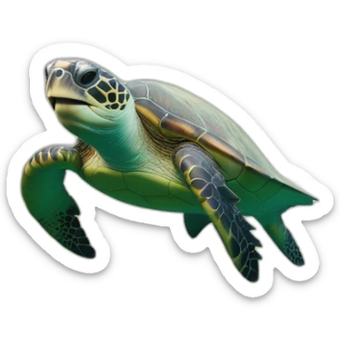 Tortue mangée par requin sticker