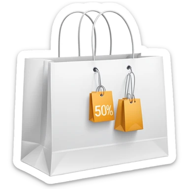 white shopping bags with sale tag




 sticker