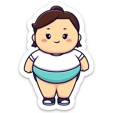 plus size girl with cute expression sticker